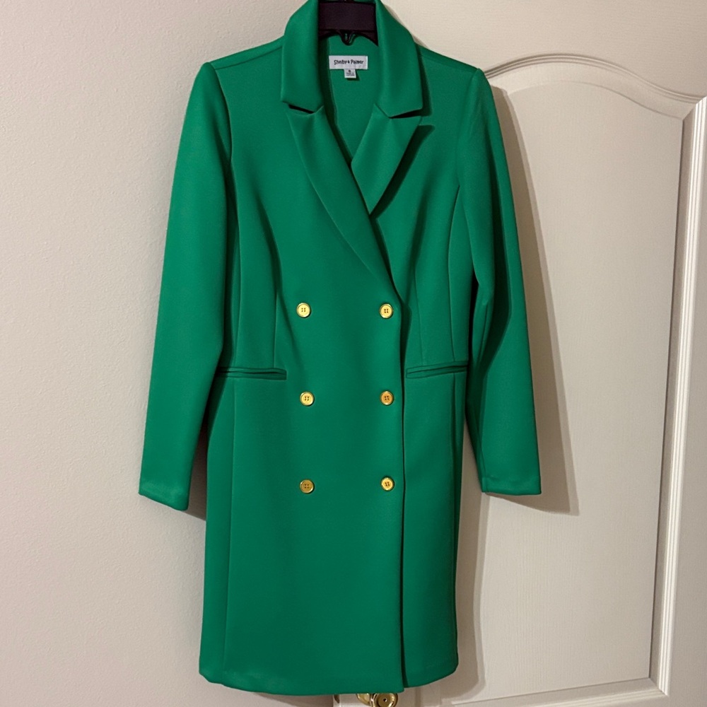 Emerald Green dress with Gold Buttons